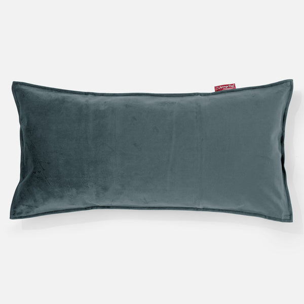 XL Rectangular Support Cushion with Memory Foam Inner 40 x 80cm - Velvet Teal 01