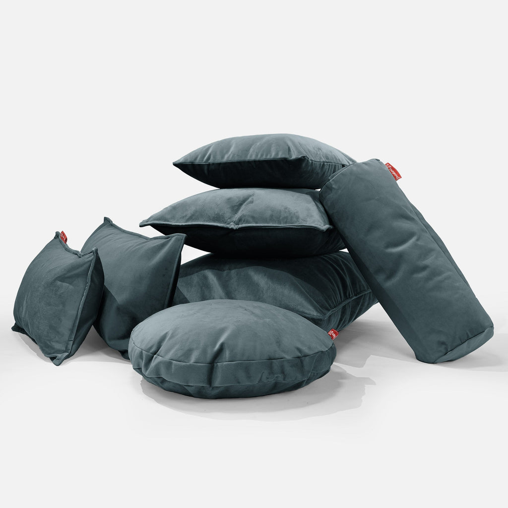 XL Rectangular Support Cushion with Memory Foam Inner 40 x 80cm - Velvet Teal 04