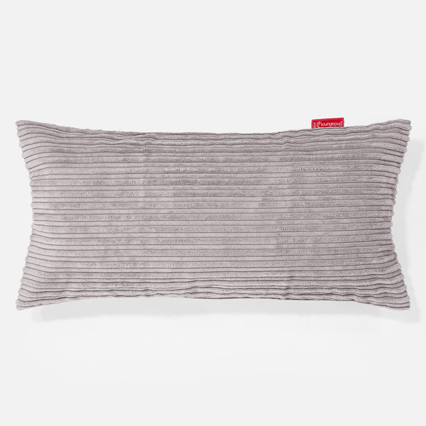 XL Rectangular Support Cushion Cover 40 x 80cm - Cord Aluminium Silver 01
