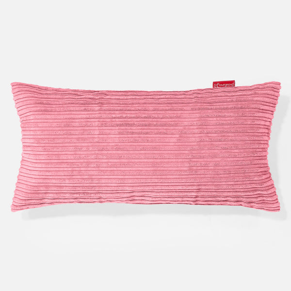 XL Rectangular Support Cushion with Memory Foam Inner 40 x 80cm - Cord Coral Pink 01