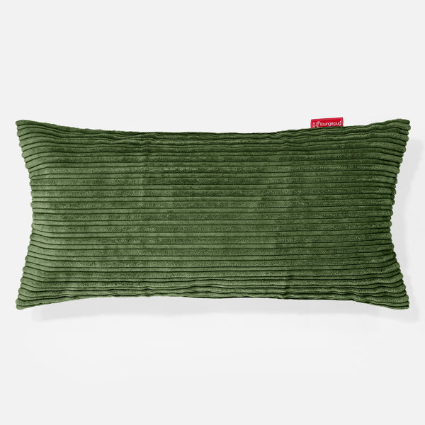 XL Rectangular Support Cushion Cover 40 x 80cm - Cord Forest Green 01