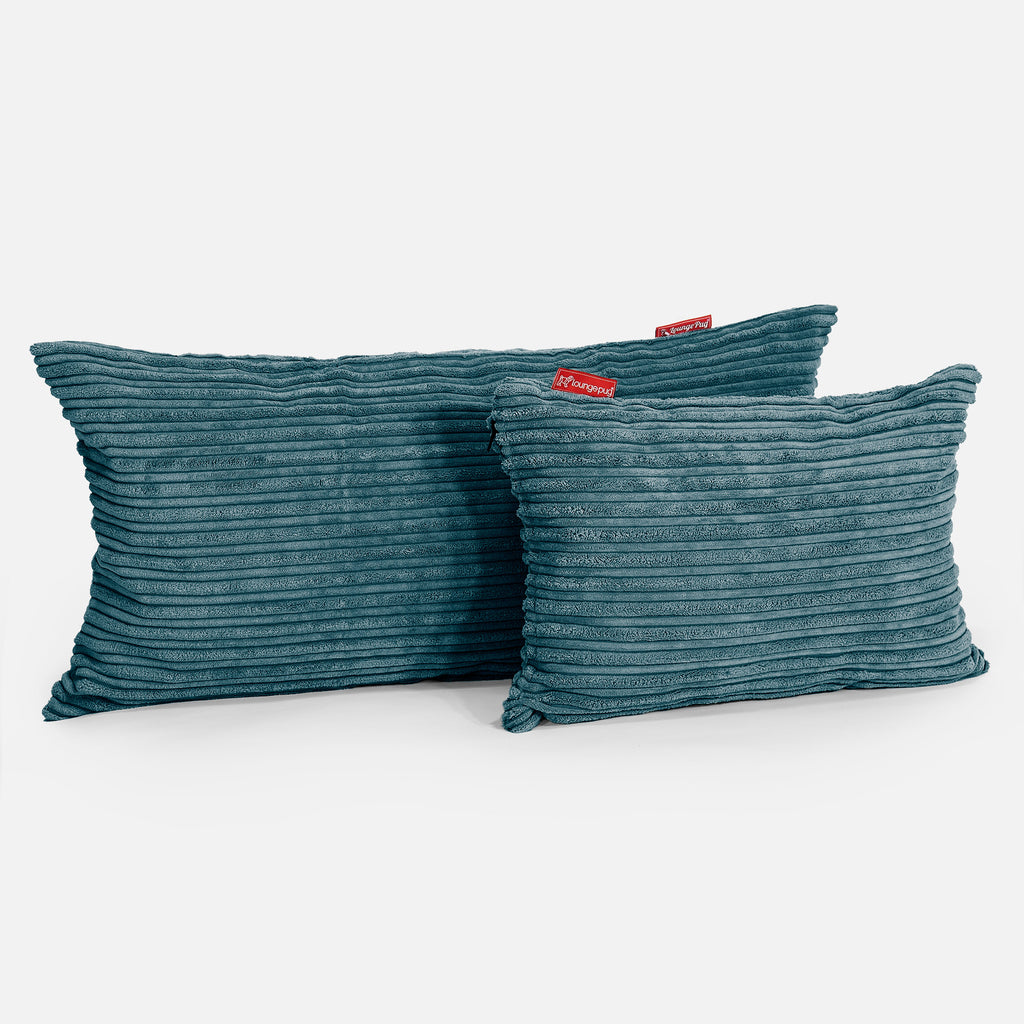 XL Rectangular Support Cushion 40 x 80cm - Cord Teal Blue 03