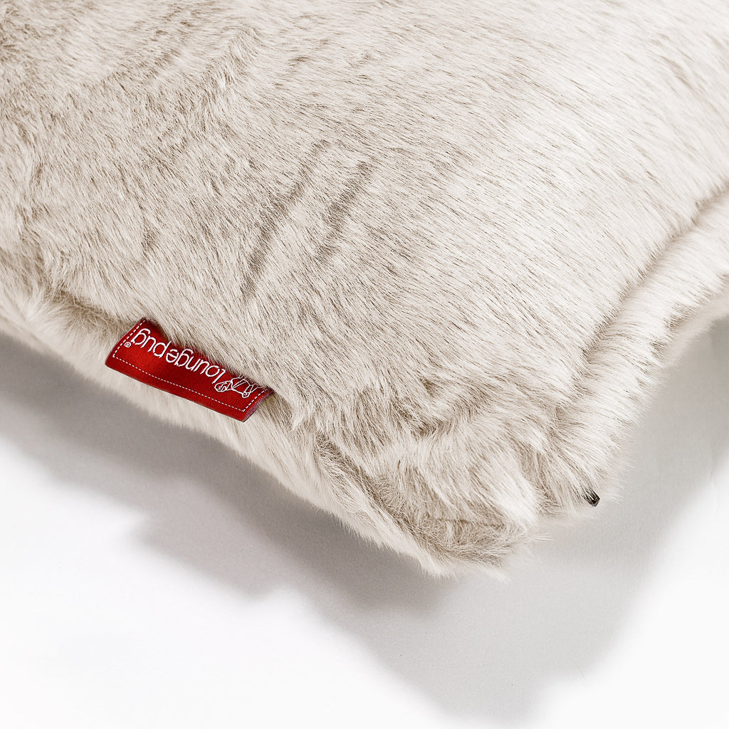 XL Rectangular Support Cushion 40 x 80cm - Faux Rabbit Fur White 02