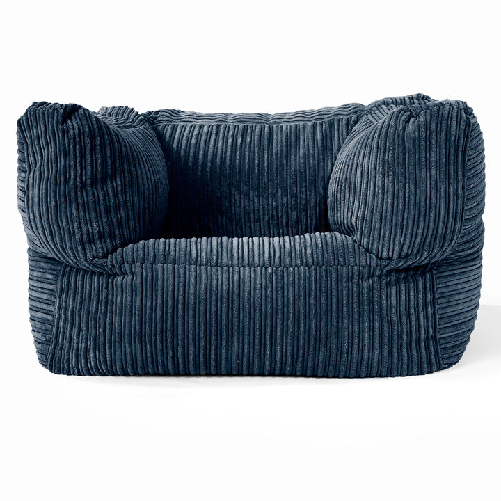 Albert Bean Bag Armchair - Cord Navy Blue 01