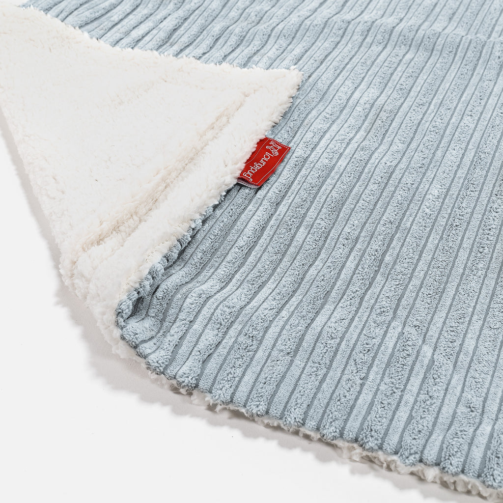 Sherpa Throw / Blanket - Cord Baby Blue 02
