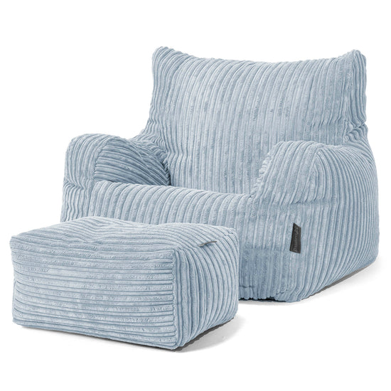 Josephine Bean Bag Armchair - Cord Baby Blue 02