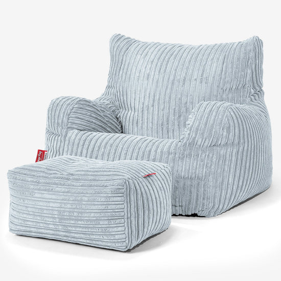 Josephine Bean Bag Armchair - Cord Baby Blue 02