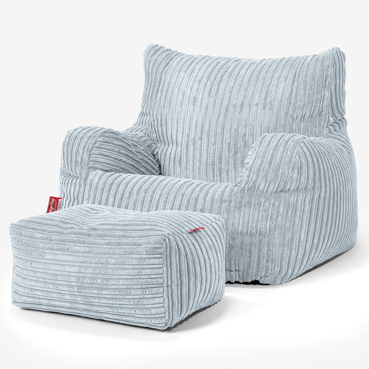 Josephine Bean Bag Armchair - Cord Baby Blue 02