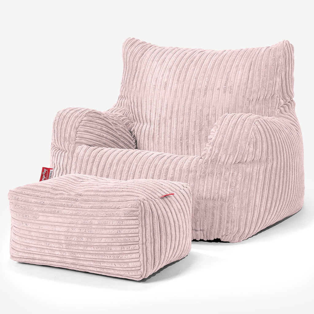 Bean Bag Armchair - Cord Blush Pink 02