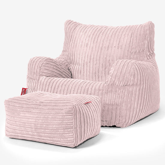 Josephine Bean Bag Armchair - Cord Blush Pink 02