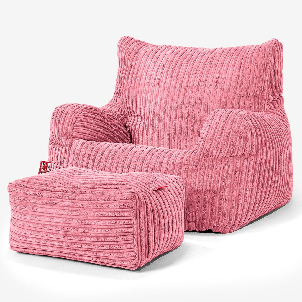 Bean Bag Armchair - Cord Coral Pink 02