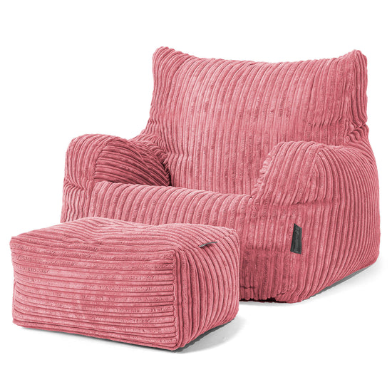 Bean Bag Armchair - Cord Coral Pink 02