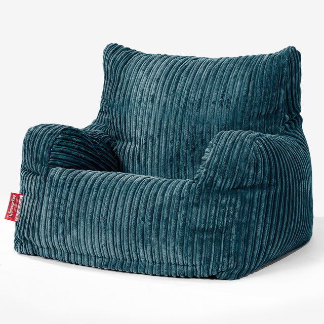 Bean Bag Armchair - Cord Teal Blue 01