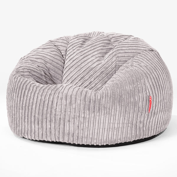 Classic Bean Bag Chair - Cord Silver Grey 01