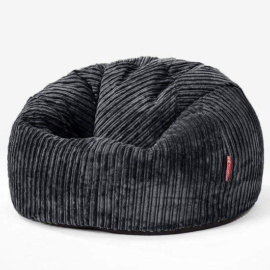 Classic Bean Bag Chair - Cord Black 01