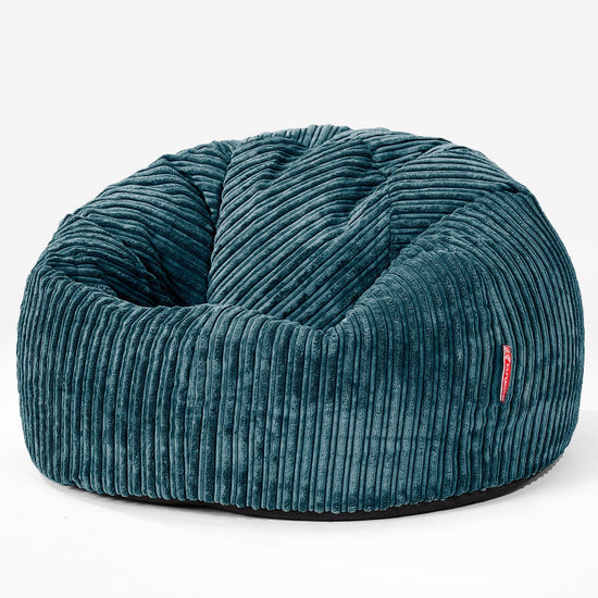 Classic Bean Bag Chair - Cord Teal Blue 01