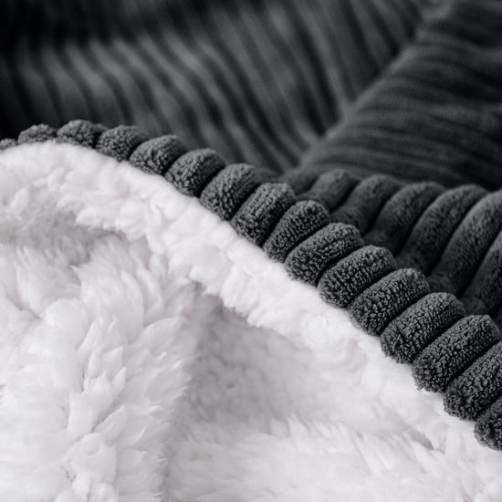 Sherpa Throw / Blanket - Cord Black 04