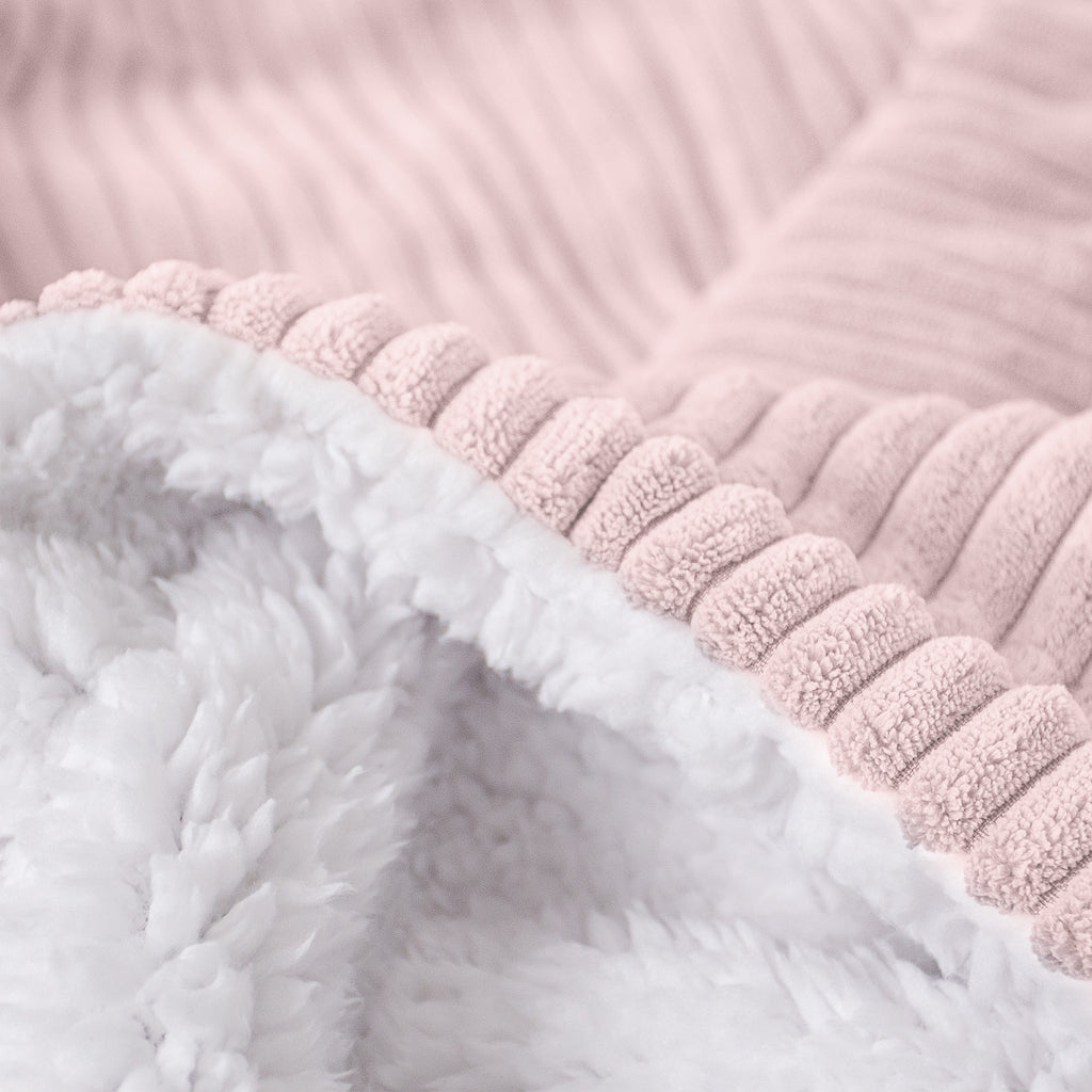 Sherpa Throw / Blanket - Cord Blush Pink 04