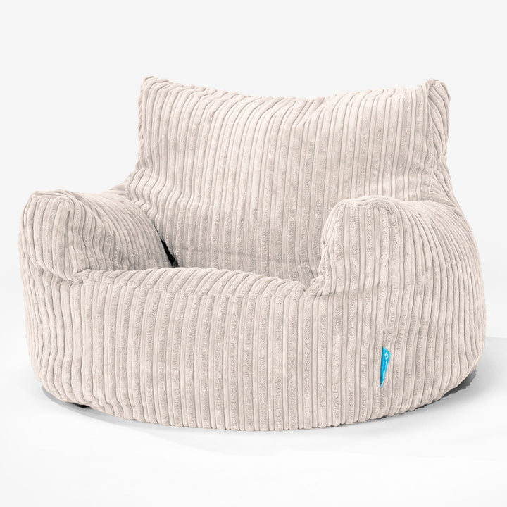 Children's Armchair 3-8 yr Bean Bag - Cord Ivory 01