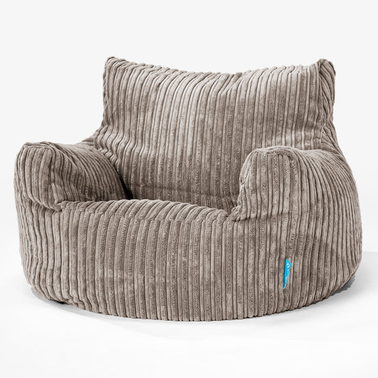 Children's Armchair Bean Bag 3-8 yr - Cord Dovetail Grey 01