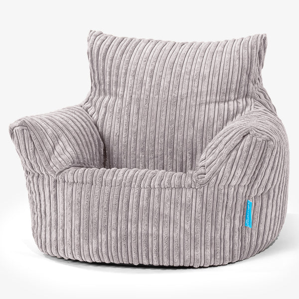 Toddlers' Armchair 1-3 yr Bean Bag - Cord Aluminium Silver 01