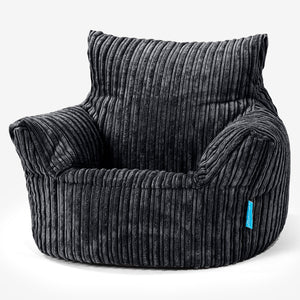 Kids Armchair Bean Bag for Toddlers 1-3 yr - Cord Black