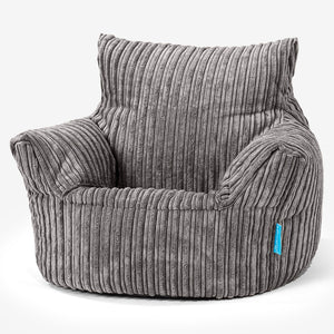 Kids Armchair Bean Bag for Toddlers 1-3 yr - Cord Graphite Grey