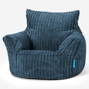 Kids Armchair Bean Bag for Toddlers 1-3 yr - Cord Navy Blue
