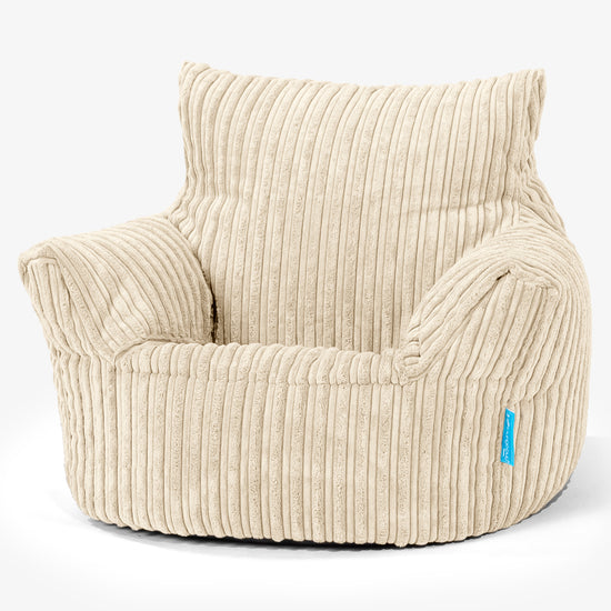 Kids' Armchair Bean Bag for Toddlers 1-3 yr - Cord Cream 01