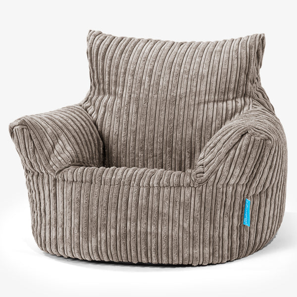 Kids' Armchair Bean Bag for Toddlers 1-3 yr - Cord Dovetail Grey 01