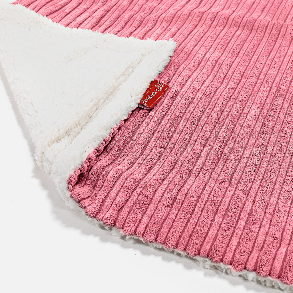 Sherpa Throw / Blanket - Cord Coral Pink 02