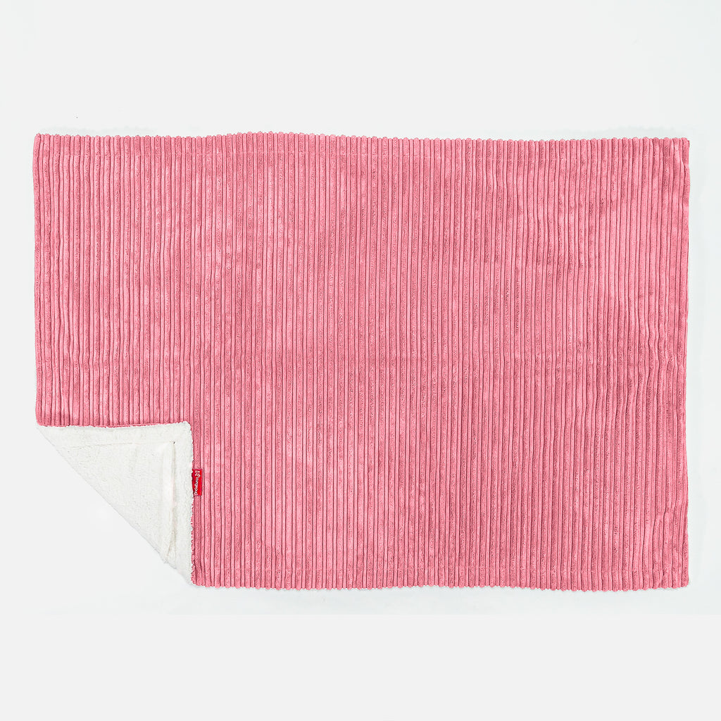 Sherpa Throw / Blanket - Cord Coral Pink 03