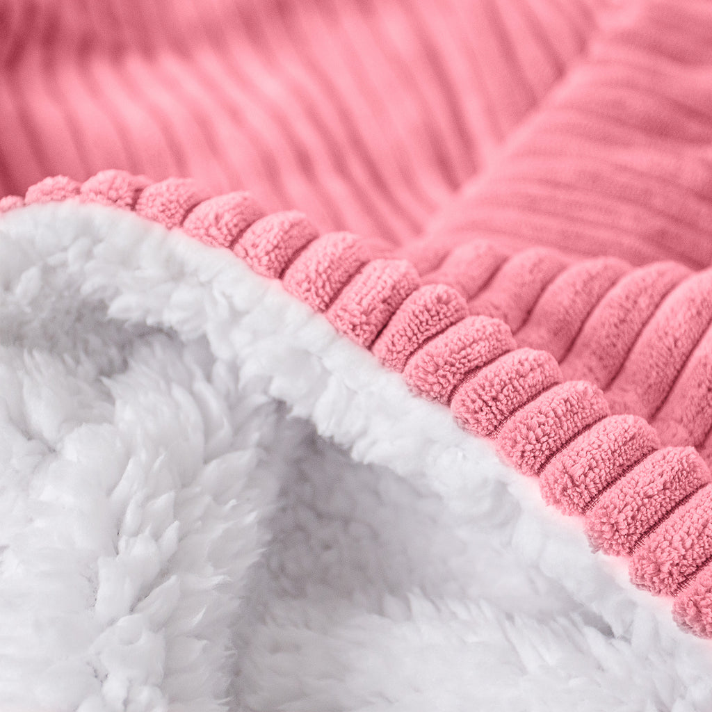 Sherpa Throw / Blanket - Cord Coral Pink 04