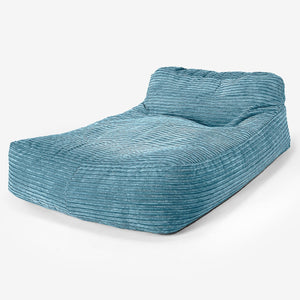 Double Day Bed Bean Bag - Cord Aegean Blue
