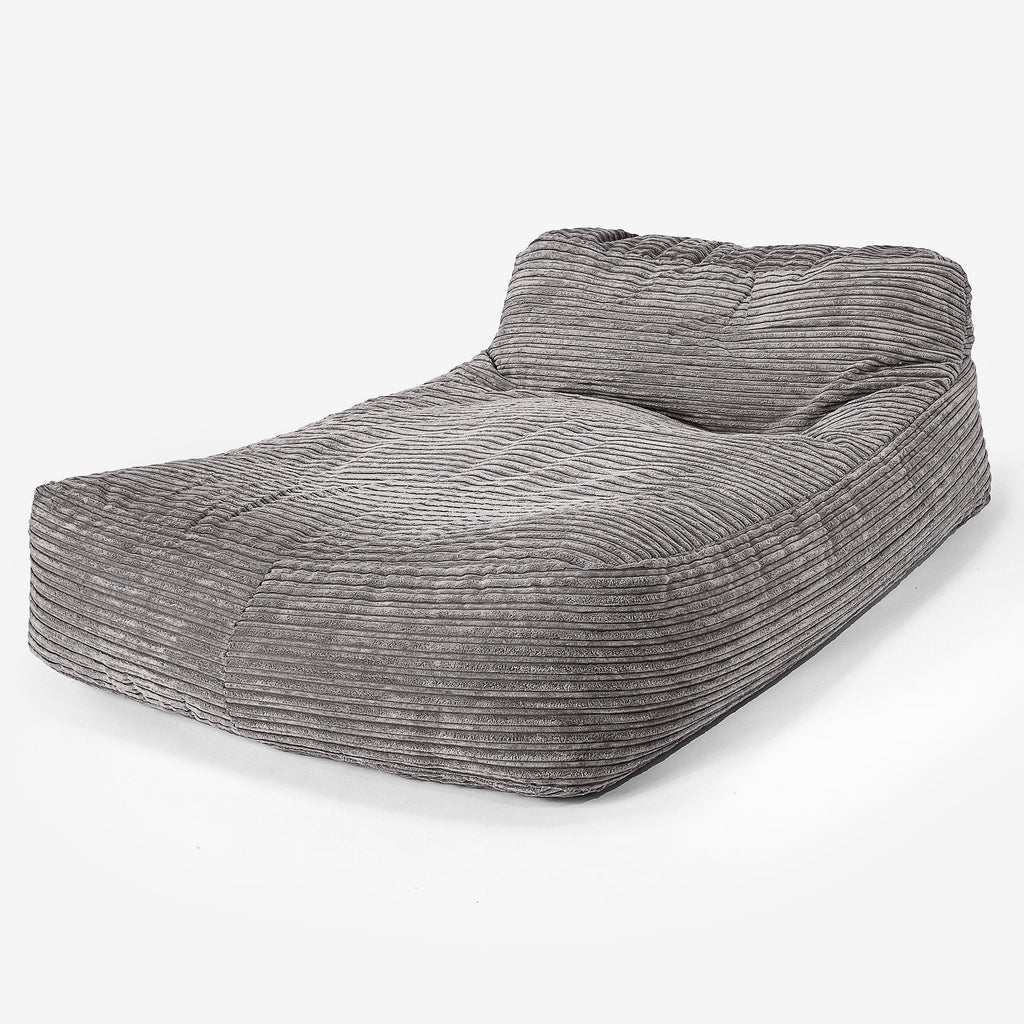Double Day Bed Bean Bag - Cord Graphite Grey 01