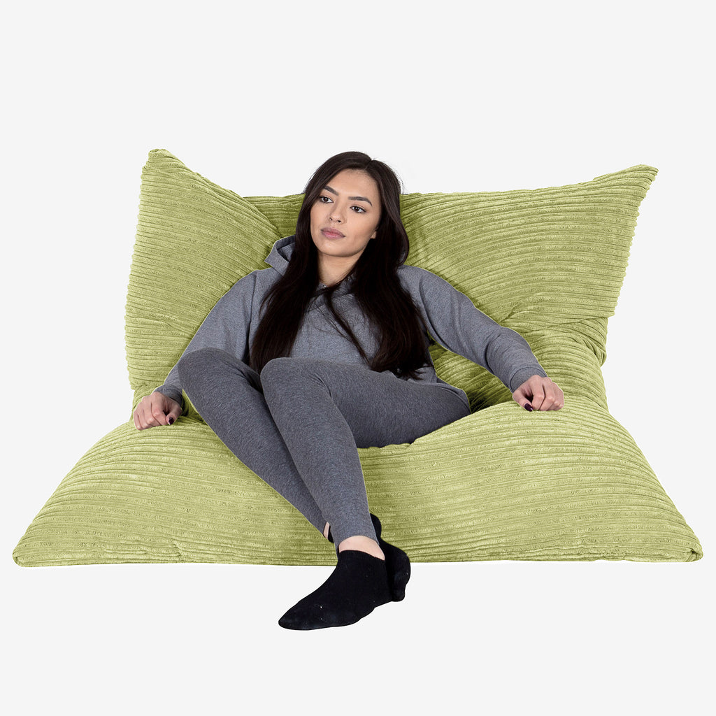 XL Pillow Beanbag - Cord Lime Green 02