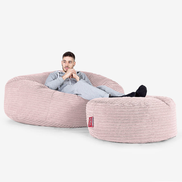 Mega Mammoth Bean Bag Sofa - Cord Blush Pink 02