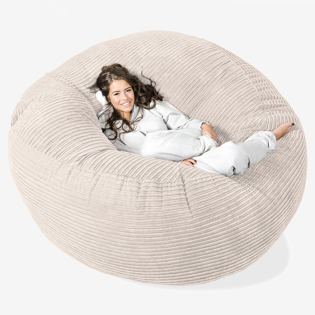 Mega Mammoth Bean Bag Sofa - Cord Ivory 01