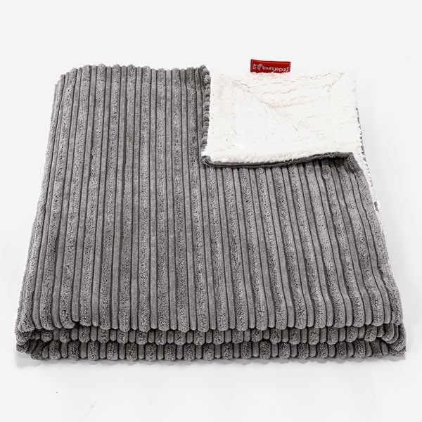 Sherpa Throw / Blanket - Cord Graphite Grey 01