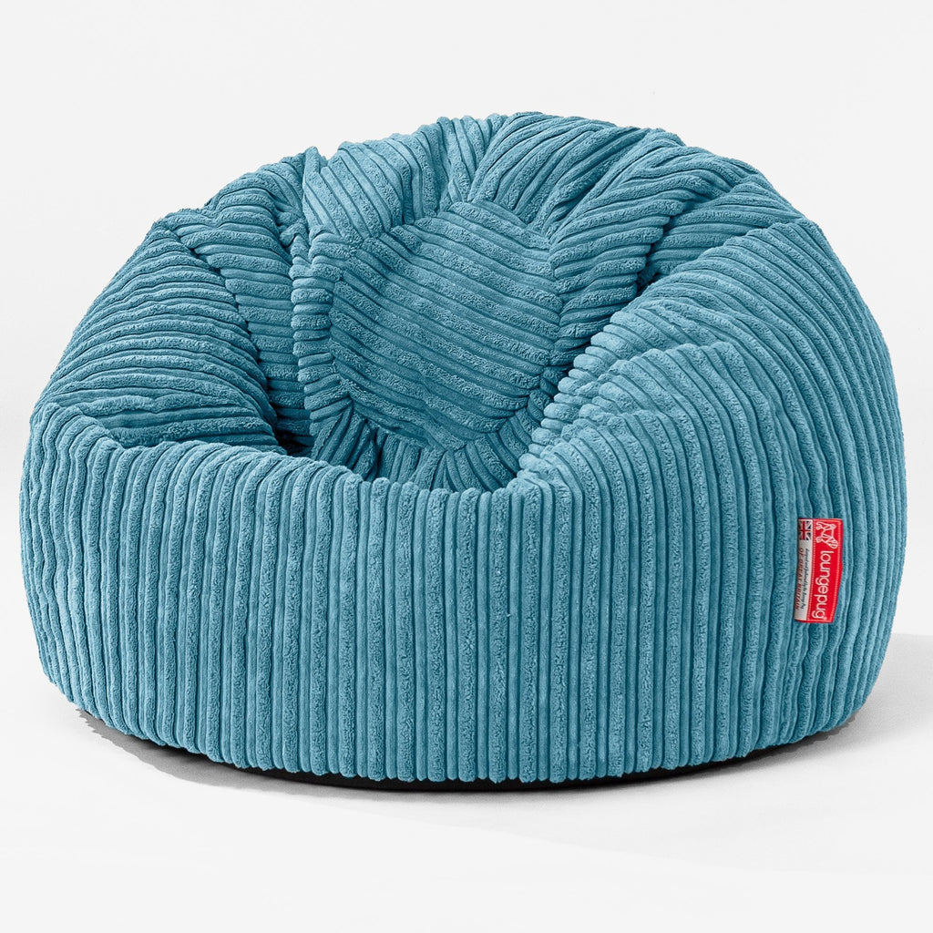 Children's Classic Bean Bag Chair - Cord Aegean Blue 01