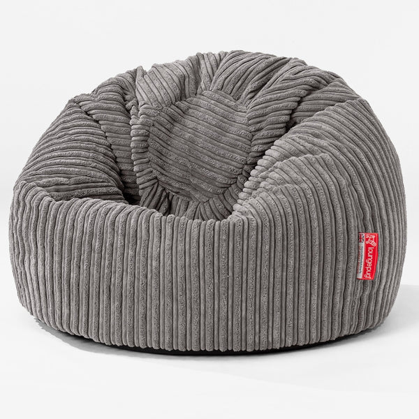 Children's Classic Bean Bag Chair - Cord Graphite Grey 01
