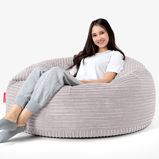 Mammoth Bean Bag Sofa - Cord Aluminium Silver 04