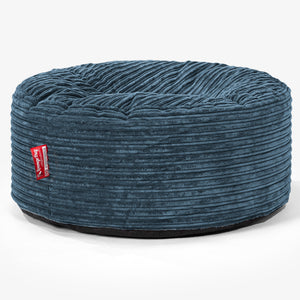 Large Round Pouffe - Cord Navy Blue