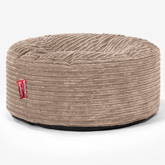 Large Round Pouffe - Cord Sand 01