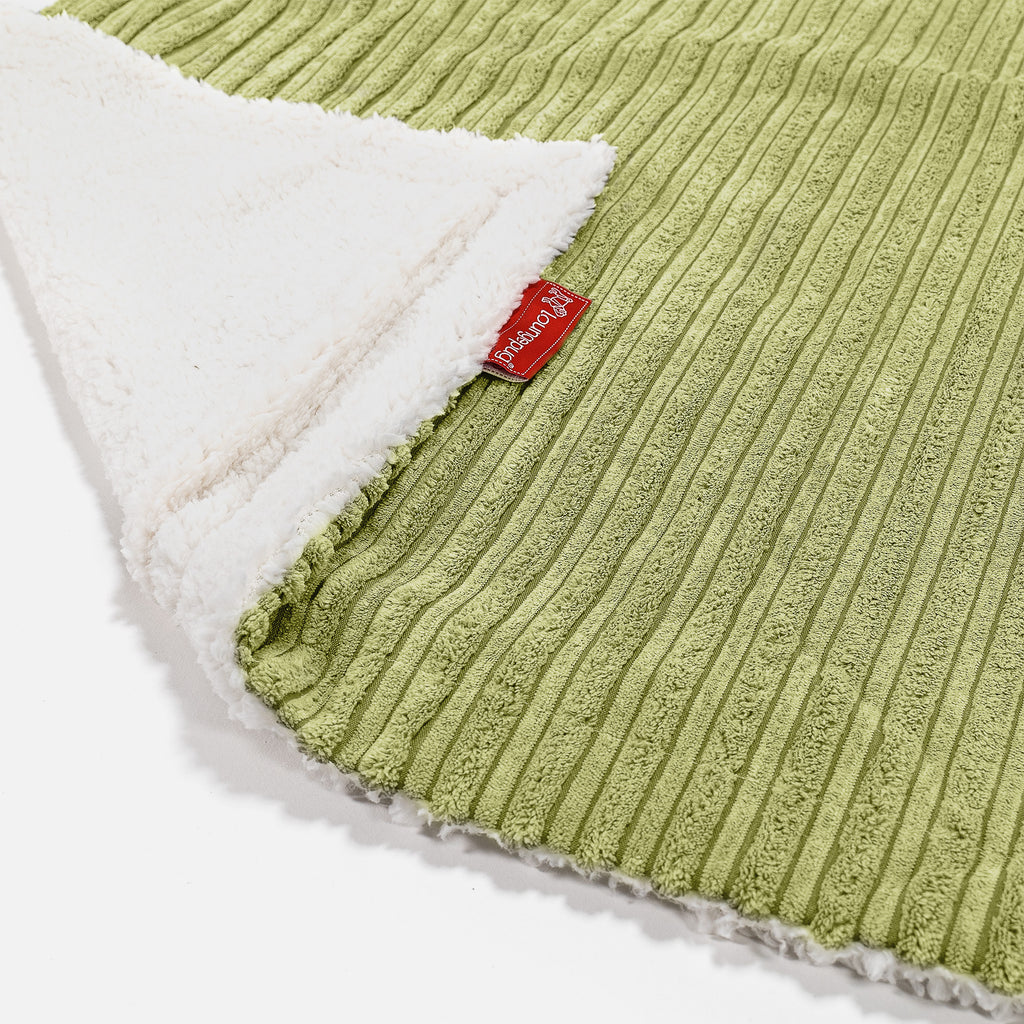 Sherpa Throw / Blanket - Cord Lime Green 02