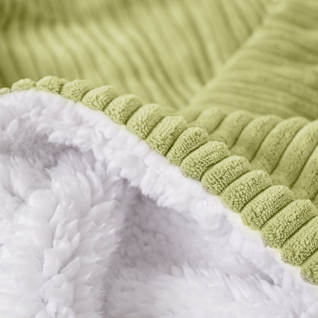 Sherpa Throw / Blanket - Cord Lime Green 04