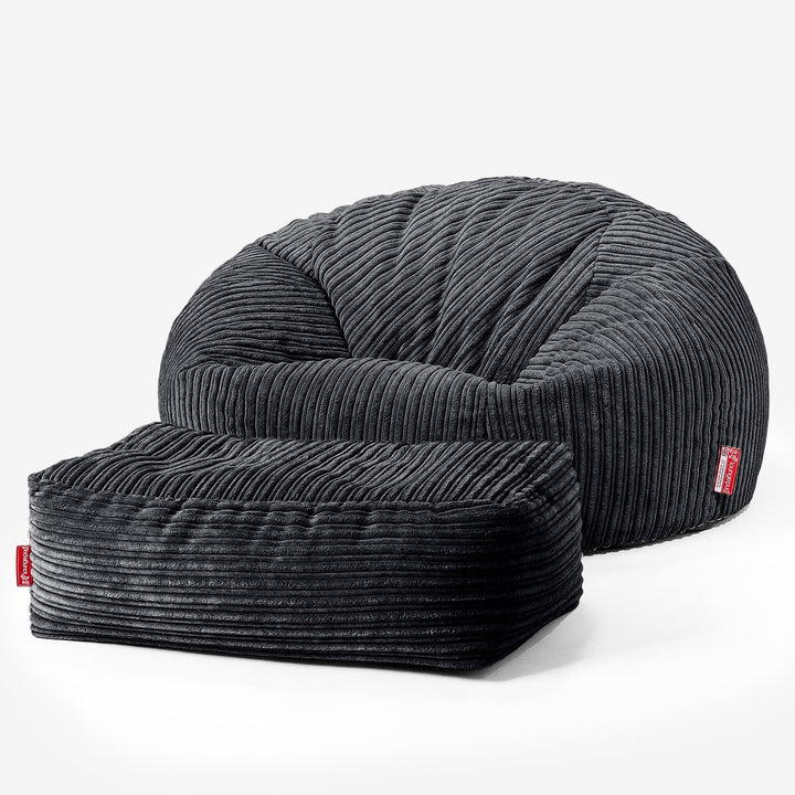 Classic Sofa Bean Bag - Cord Black 02