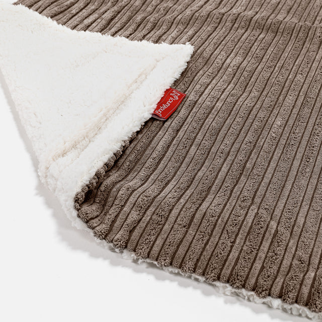 Sherpa Throw / Blanket - Cord Mocha Brown 02