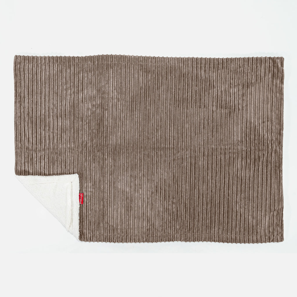 Sherpa Throw / Blanket - Cord Mocha Brown 03