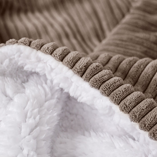 Sherpa Throw / Blanket - Cord Mocha Brown 04